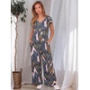 image:imageANRABESS Jumpsuits for Women 2026 Summer Casual Loose Cap Sleeve Crewneck Wide Leg Rompers Jumper One Piece Beach OutfitsLeaf Print