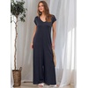 image:imageANRABESS Jumpsuits for Women 2026 Summer Casual Loose Cap Sleeve Crewneck Wide Leg Rompers Jumper One Piece Beach OutfitsNavy Blue