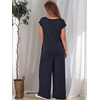 image:imageANRABESS Jumpsuits for Women 2026 Summer Casual Loose Cap Sleeve Crewneck Wide Leg Rompers Jumper One Piece Beach OutfitsNavy Blue