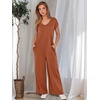 image:imageANRABESS Jumpsuits for Women 2026 Summer Casual Loose Cap Sleeve Crewneck Wide Leg Rompers Jumper One Piece Beach OutfitsOrange
