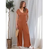 image:imageANRABESS Jumpsuits for Women 2026 Summer Casual Loose Cap Sleeve Crewneck Wide Leg Rompers Jumper One Piece Beach OutfitsOrange