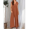 image:imageANRABESS Jumpsuits for Women 2026 Summer Casual Loose Cap Sleeve Crewneck Wide Leg Rompers Jumper One Piece Beach OutfitsOrange
