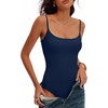 image:imageANRABESS Women Bodysuits Square Neck Spaghetti Straps Sleeveless Cami Top Summer Backless Ribbed Knit Basic Body SuitsNavy Blue