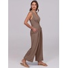 image:imageANRABESS Women Jumpsuits Sleeveless V Neck Elegant Dressy Casual Backless One Piece Pants Romper 2026 Summer OutfitsBrown