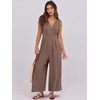 image:imageANRABESS Women Jumpsuits Sleeveless V Neck Elegant Dressy Casual Backless One Piece Pants Romper 2026 Summer OutfitsBrown