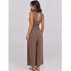 image:imageANRABESS Women Jumpsuits Sleeveless V Neck Elegant Dressy Casual Backless One Piece Pants Romper 2026 Summer OutfitsBrown