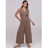 image:imageANRABESS Women Jumpsuits Sleeveless V Neck Elegant Dressy Casual Backless One Piece Pants Romper 2026 Summer OutfitsBrown