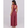 image:imageANRABESS Women Jumpsuits Sleeveless V Neck Elegant Dressy Casual Backless One Piece Pants Romper 2026 Summer OutfitsBurgundy