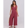 image:imageANRABESS Women Jumpsuits Sleeveless V Neck Elegant Dressy Casual Backless One Piece Pants Romper 2026 Summer OutfitsBurgundy