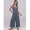 image:imageANRABESS Women Jumpsuits Sleeveless V Neck Elegant Dressy Casual Backless One Piece Pants Romper 2026 Summer OutfitsDark Grey