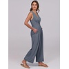 image:imageANRABESS Women Jumpsuits Sleeveless V Neck Elegant Dressy Casual Backless One Piece Pants Romper 2026 Summer OutfitsDark Grey