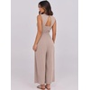 image:imageANRABESS Women Jumpsuits Sleeveless V Neck Elegant Dressy Casual Backless One Piece Pants Romper 2026 Summer OutfitsKhaki