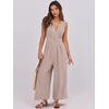 image:imageANRABESS Women Jumpsuits Sleeveless V Neck Elegant Dressy Casual Backless One Piece Pants Romper 2026 Summer OutfitsKhaki