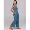 image:imageANRABESS Women Jumpsuits Sleeveless V Neck Elegant Dressy Casual Backless One Piece Pants Romper 2026 Summer OutfitsLake
