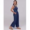 image:imageANRABESS Women Jumpsuits Sleeveless V Neck Elegant Dressy Casual Backless One Piece Pants Romper 2026 Summer OutfitsNavy Blue