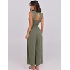 image:imageANRABESS Women Jumpsuits Sleeveless V Neck Elegant Dressy Casual Backless One Piece Pants Romper 2026 Summer OutfitsOlive