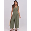 image:imageANRABESS Women Jumpsuits Sleeveless V Neck Elegant Dressy Casual Backless One Piece Pants Romper 2026 Summer OutfitsOlive