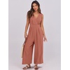 image:imageANRABESS Women Jumpsuits Sleeveless V Neck Elegant Dressy Casual Backless One Piece Pants Romper 2026 Summer OutfitsRust