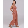 image:imageANRABESS Women Jumpsuits Sleeveless V Neck Elegant Dressy Casual Backless One Piece Pants Romper 2026 Summer OutfitsRust