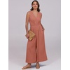 image:imageANRABESS Women Jumpsuits Sleeveless V Neck Elegant Dressy Casual Backless One Piece Pants Romper 2026 Summer OutfitsRust