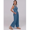 image:imageANRABESS Women Jumpsuits Sleeveless V Neck Elegant Dressy Casual Backless One Piece Pants Romper 2026 Summer OutfitsTeal