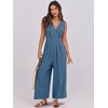 image:imageANRABESS Women Jumpsuits Sleeveless V Neck Elegant Dressy Casual Backless One Piece Pants Romper 2026 Summer OutfitsTeal