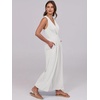 image:imageANRABESS Women Jumpsuits Sleeveless V Neck Elegant Dressy Casual Backless One Piece Pants Romper 2026 Summer OutfitsWhite