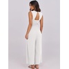 image:imageANRABESS Women Jumpsuits Sleeveless V Neck Elegant Dressy Casual Backless One Piece Pants Romper 2026 Summer OutfitsWhite