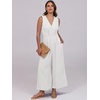 image:imageANRABESS Women Jumpsuits Sleeveless V Neck Elegant Dressy Casual Backless One Piece Pants Romper 2026 Summer OutfitsWhite