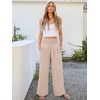 image:imageANRABESS Women Palazzo Pants Summer Flowy Wide Leg High Waist Lounge Trousers with Pockets 2026 Casual Beach Vacation OutfitsAlmond