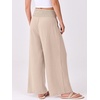image:imageANRABESS Women Palazzo Pants Summer Flowy Wide Leg High Waist Lounge Trousers with Pockets 2026 Casual Beach Vacation OutfitsAlmond