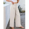 image:imageANRABESS Women Palazzo Pants Summer Flowy Wide Leg High Waist Lounge Trousers with Pockets 2026 Casual Beach Vacation OutfitsBeige