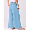 image:imageANRABESS Women Palazzo Pants Summer Flowy Wide Leg High Waist Lounge Trousers with Pockets 2026 Casual Beach Vacation OutfitsBright Blue