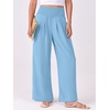 image:imageANRABESS Women Palazzo Pants Summer Flowy Wide Leg High Waist Lounge Trousers with Pockets 2026 Casual Beach Vacation OutfitsBright Blue