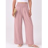image:imageANRABESS Women Palazzo Pants Summer Flowy Wide Leg High Waist Lounge Trousers with Pockets 2026 Casual Beach Vacation OutfitsBright Pink
