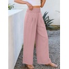 image:imageANRABESS Women Palazzo Pants Summer Flowy Wide Leg High Waist Lounge Trousers with Pockets 2026 Casual Beach Vacation OutfitsBright Pink