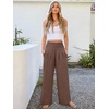 image:imageANRABESS Women Palazzo Pants Summer Flowy Wide Leg High Waist Lounge Trousers with Pockets 2026 Casual Beach Vacation OutfitsCoffee