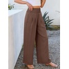 image:imageANRABESS Women Palazzo Pants Summer Flowy Wide Leg High Waist Lounge Trousers with Pockets 2026 Casual Beach Vacation OutfitsCoffee