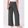 image:imageANRABESS Women Palazzo Pants Summer Flowy Wide Leg High Waist Lounge Trousers with Pockets 2026 Casual Beach Vacation OutfitsDark Gray
