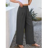 image:imageANRABESS Women Palazzo Pants Summer Flowy Wide Leg High Waist Lounge Trousers with Pockets 2026 Casual Beach Vacation OutfitsDark Gray