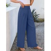 image:imageANRABESS Women Palazzo Pants Summer Flowy Wide Leg High Waist Lounge Trousers with Pockets 2026 Casual Beach Vacation OutfitsDeep Blue