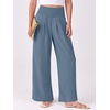 image:imageANRABESS Women Palazzo Pants Summer Flowy Wide Leg High Waist Lounge Trousers with Pockets 2026 Casual Beach Vacation OutfitsGrey Blue