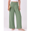 image:imageANRABESS Women Palazzo Pants Summer Flowy Wide Leg High Waist Lounge Trousers with Pockets 2026 Casual Beach Vacation OutfitsLight Green