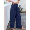 image:imageANRABESS Women Palazzo Pants Summer Flowy Wide Leg High Waist Lounge Trousers with Pockets 2026 Casual Beach Vacation OutfitsNavy Blue
