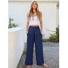 image:imageANRABESS Women Palazzo Pants Summer Flowy Wide Leg High Waist Lounge Trousers with Pockets 2026 Casual Beach Vacation OutfitsNavy Blue
