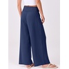 image:imageANRABESS Women Palazzo Pants Summer Flowy Wide Leg High Waist Lounge Trousers with Pockets 2026 Casual Beach Vacation OutfitsNavy Blue