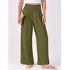 image:imageANRABESS Women Palazzo Pants Summer Flowy Wide Leg High Waist Lounge Trousers with Pockets 2026 Casual Beach Vacation OutfitsOlive Green