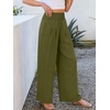 image:imageANRABESS Women Palazzo Pants Summer Flowy Wide Leg High Waist Lounge Trousers with Pockets 2026 Casual Beach Vacation OutfitsOlive Green
