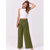 image:imageANRABESS Women Palazzo Pants Summer Flowy Wide Leg High Waist Lounge Trousers with Pockets 2026 Casual Beach Vacation OutfitsOlive Green