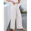 image:imageANRABESS Women Palazzo Pants Summer Flowy Wide Leg High Waist Lounge Trousers with Pockets 2026 Casual Beach Vacation OutfitsWhite